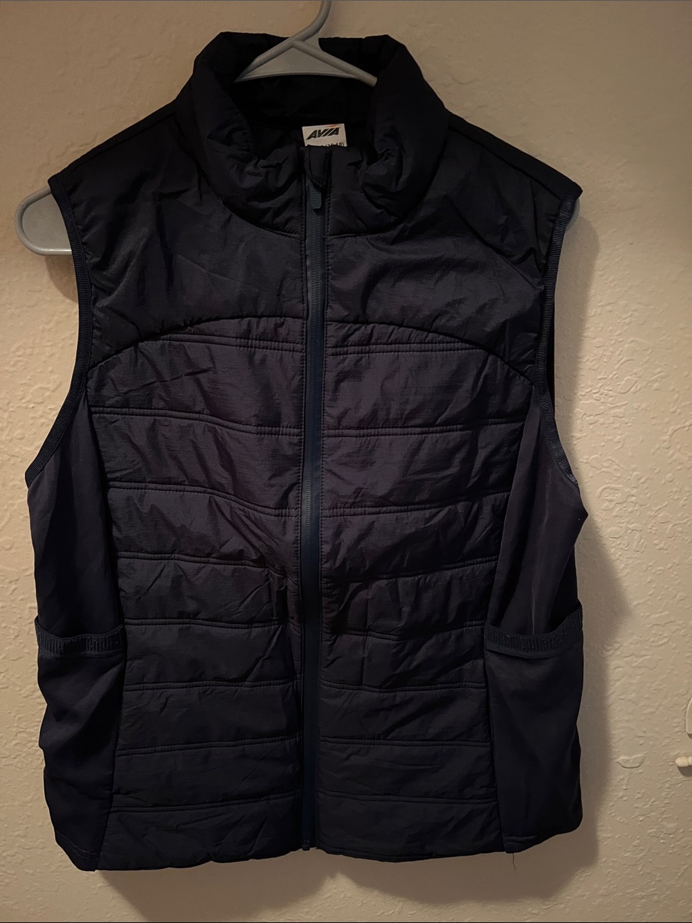Avia Navy Quilted Zip-Front Sleeveless Vest